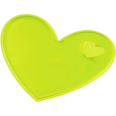 RFX™ S-12 Reflektierender Herz PVC-Aufkleber M, neongelb