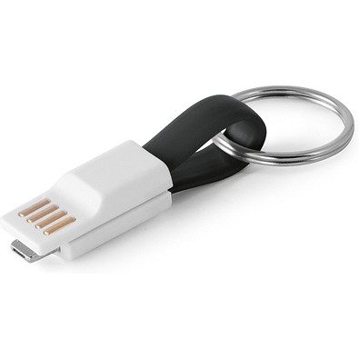 RIEMANN. USB-Kabel mit 2-in-1-Stecker aus ABS und PVC, Schwarz