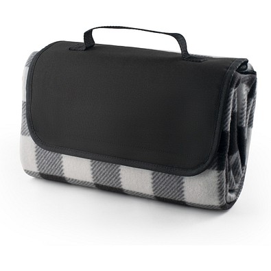 RILEY II. EPE-beschichtete Picknickdecke (180 g/m²) mit Muster, Schwarz