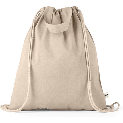 RISSANI. Tragetasche/Turnbeutel (2in1) aus recycelter Baumwolle (70%) und polyester (30% rPET) (140 g/m²), Natur