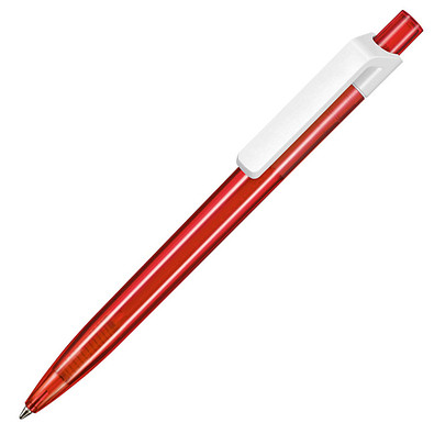 RITTER PEN Druckkugelschreiber Insider, blaue Mine, transparent, rot/weiß