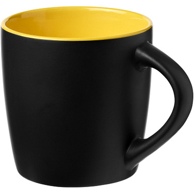 Keramikbecher Riviera, 340 ml, schwarz/gelb