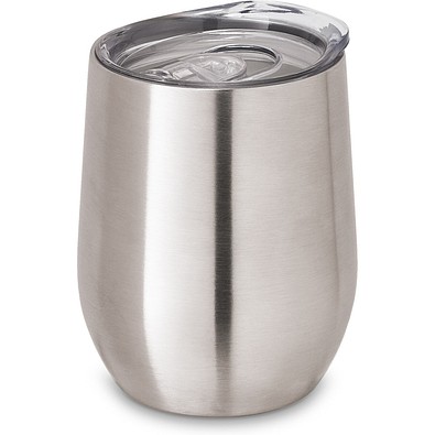 RONDE. Reisebecher aus Edelstahl 400 ml, Satinsilber