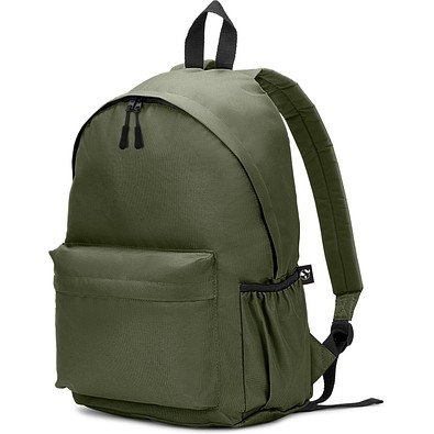 ROSARIO. Klassischer Rucksack mit zeitlosem Design aus recyceltem 600D Polyester, Dunkelgrün