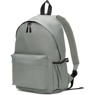 ROSARIO. Klassischer Rucksack mit zeitlosem Design aus recyceltem 600D Polyester, Hellgrau