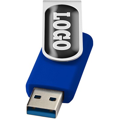 Rotate USB-Stick 3.0 mit Doming, royalblau, 64GB