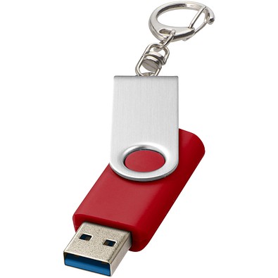 Rotate USB-Stick 3.0 mit Schlüsselanhänger, mittelrot, 128GB