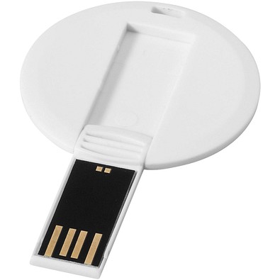 Round Credit Card USB-Stick, weiss, 1GB