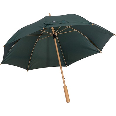 RPET Regenschirm mit Bambusgestänge LETITIA, dunkelgrün