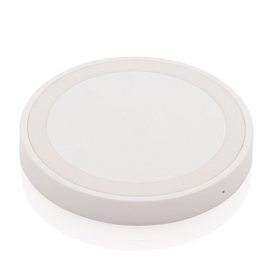 XD COLLECTION Runder Wireless-Charger 5W, weiß