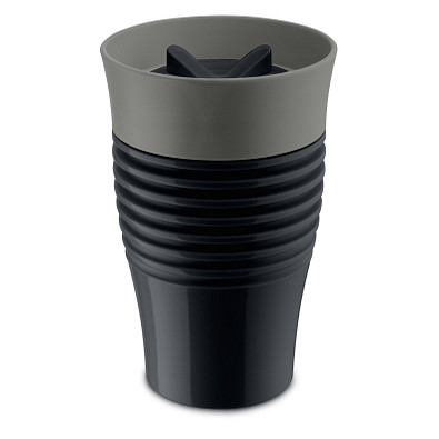 koziol Thermo-Trinkbecher Safe To Go, 400 ml, schwarz/grau koziol Thermo-Trinkbecher Safe To Go, 400 ml, schwarz/grau