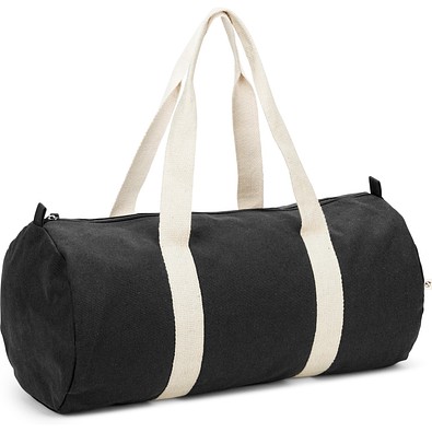 SAINT SPORT. Sporttasche aus recyceltem Baumwolle und recyceltem Polyester (380 g/m²), Schwarz