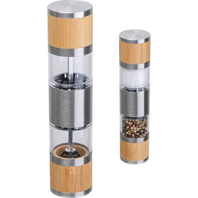 Salz- & Pfeffermühle aus Edelstahl und Bambus BEATA, beige