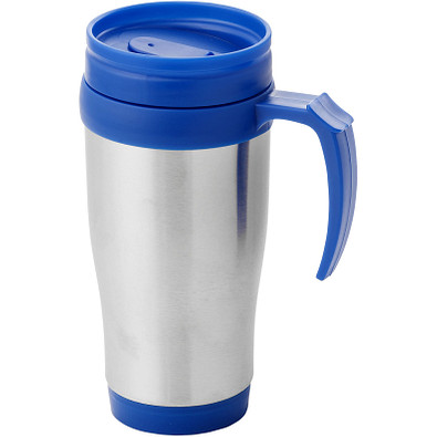 Sanibel Isolierbecher, 400 ml, silber,blau