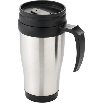 Sanibel Isolierbecher, 400 ml, silber,schwarz