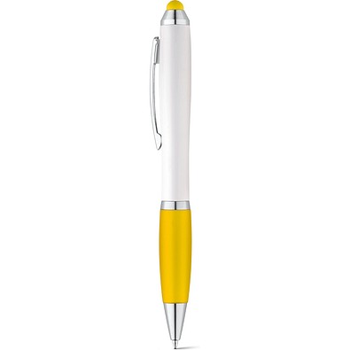 SANS. Kugelschreiber mit Drehmechanik und Metallclip, Gelb