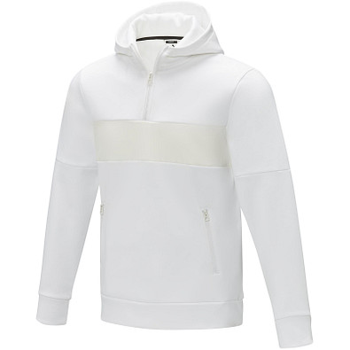 Sayan Kapuzenpullover mit halbem Reißverschluss für Herren, weiß,  L