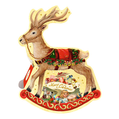 CONFISERIE HEIDEL Schaukelelch Weihnachts-Nostalgie, gelb/rot CONFISERIE HEIDEL Schaukelelch Weihnachts-Nostalgie, gelb/rot