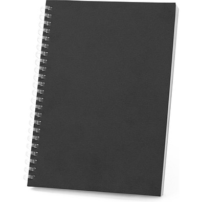 SCHILLER. Notizblock A5 mit flexiblem Cover, hergestellt aus 100 % Recyclingpapier, Schwarz