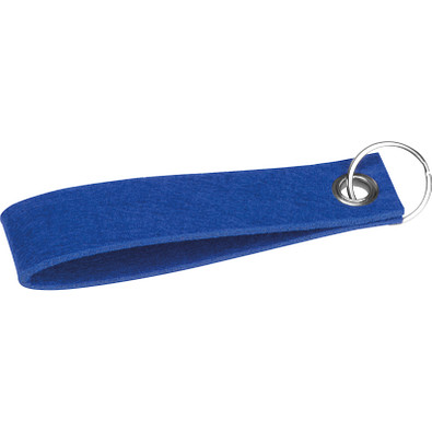 Schlüsselanhänger aus RPET Filz, blau