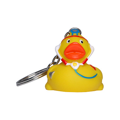 Schlüsselanhänger Ente Doktor, gelb