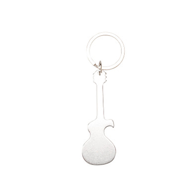 Schlüsselanhänger mit Flaschenöffner "Rockstar", silber