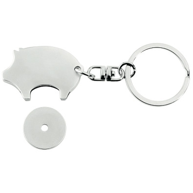 METMAXX® Schlüsselanhänger mit Chip, Glücksschwein, silber METMAXX® Schlüsselanhänger mit Chip, Glücksschwein, silber