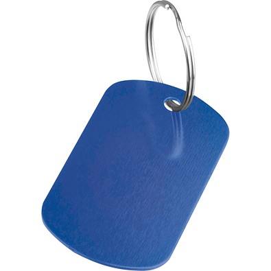 Schlüsselanhänger Metallplättchen, blau