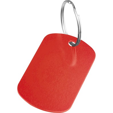 Schlüsselanhänger Metallplättchen, rot