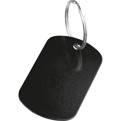 Schlüsselanhänger Metallplättchen, schwarz