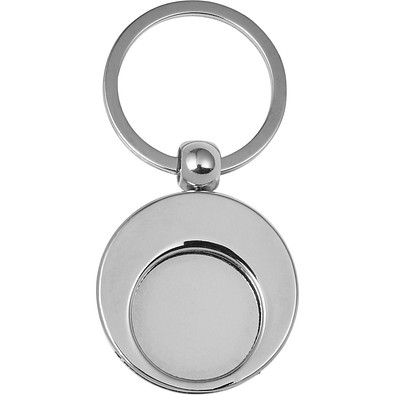 Schlüsselanhänger mit Einkaufswagenchip Christie, silber