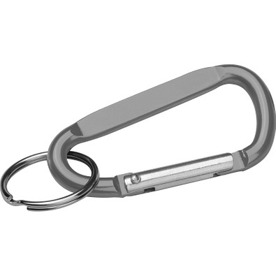 Schlüsselanhänger mit Karabinerhaken, grau