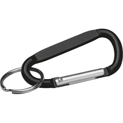 Schlüsselanhänger mit Karabinerhaken, schwarz
