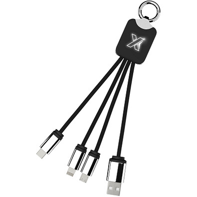 SCX.design C15 Quatro Ladekabel mit Leuchtlogo, schwarz