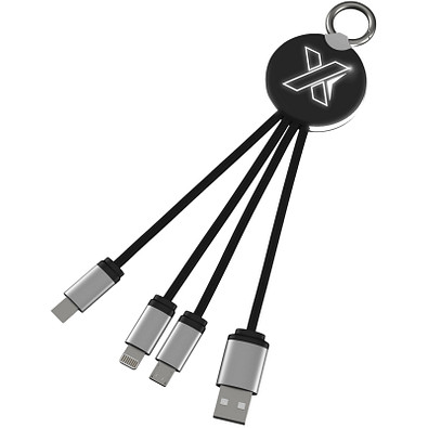 SCX.design C16 Kabel mit Leuchtlogo, schwarz
