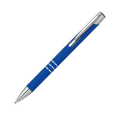 Semi Gel Schreiber mit gummierter Oberfläche , blau