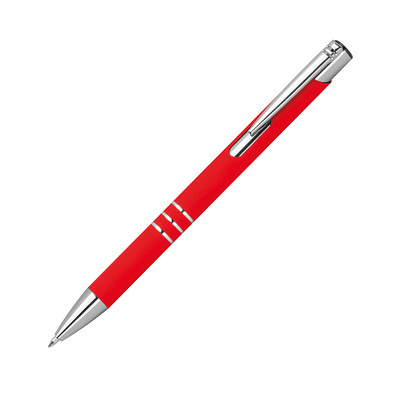 Semi Gel Schreiber mit gummierter Oberfläche , rot