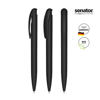 senator® Druckkugelschreiber Nature Plus, blaue Mine, schwarz