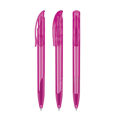 senator® Druckkugelschreiber Challenger Clear SG, blaue Mine, pink rhodamine red