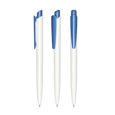 senator® Druckkugelschreiber Dart Polished Basic, blaue Mine, weiß,blau 2935