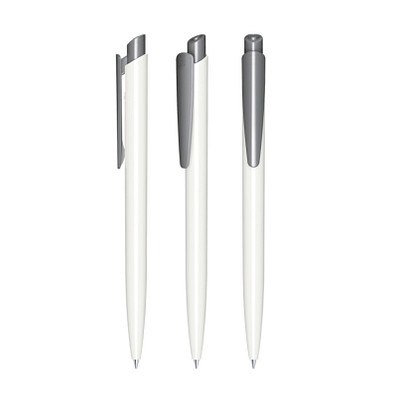 senator® Druckkugelschreiber Dart Polished Basic, blaue Mine, weiß,grau cool gray 9