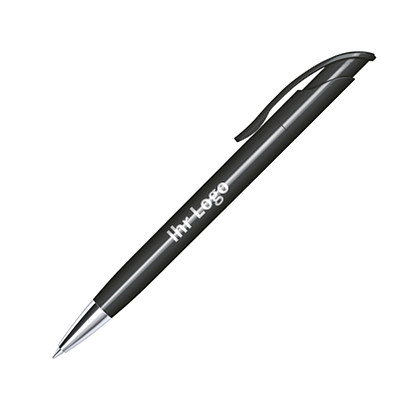 senator® Kugelschreiber Challenger Polished MT, blaue Mine, schwarz mit Metallspitze