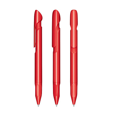 senator® Druckkugelschreiber Evoxx Polished Recycled, blaue Mine, rot