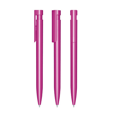 senator® Druckkugelschreiber Liberty Polished, blaue Mine, pink rhodamine red