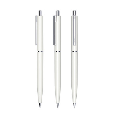 senator® Druckkugelschreiber Point Polished, blaue Mine, weiß