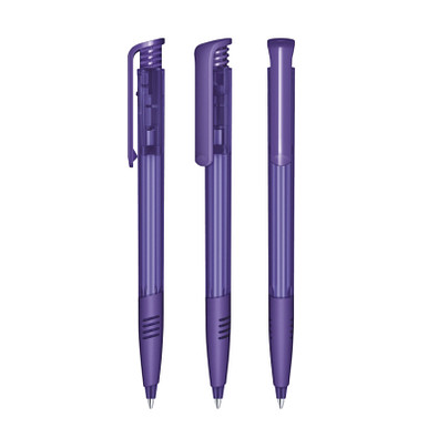 senator® Druckkugelschreiber Super Hit Clear SG, blaue Mine, violett 267