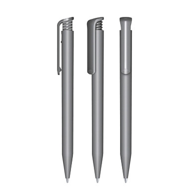 senator® Druckkugelschreiber Super Hit Matt, blaue Mine, grau cool gray 9