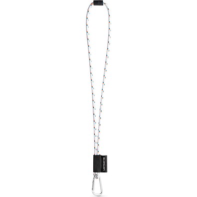 SET Lanyard NAUTIC Long (Ø 7 mm) mit 55 mm D-förmigem Karabiner und Ø 7 mm Sicherheitsverschluss, 301 - Weiß
