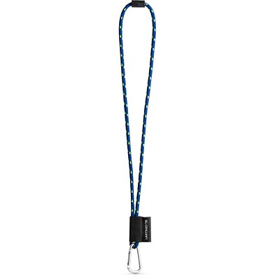 SET Lanyard NAUTIC Long (Ø 7 mm) mit 55 mm D-förmigem Karabiner und Ø 7 mm Sicherheitsverschluss, 303 - Blau