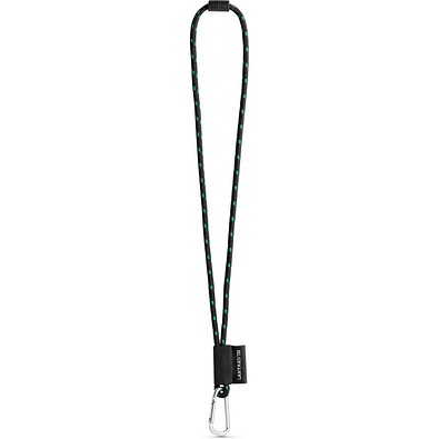 SET Lanyard NAUTIC Long (Ø 7 mm) mit 55 mm D-förmigem Karabiner und Ø 7 mm Sicherheitsverschluss, Schwarz/Grün